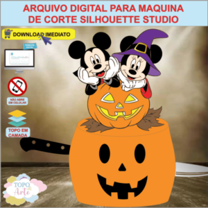 ARQUIVO de Corte Topo de Bolo Minnie Mouse e Mick Mouse no Halloween - 17