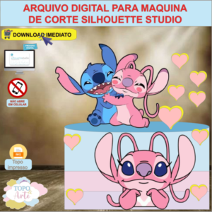 ARQUIVO de Corte Topo de Bolo Stitch e Angel - 18