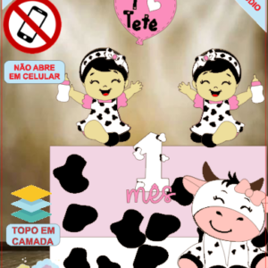ARQUIVO de Corte Topo de Bolo Vaca Vaquinha Eu Amo Tete - 29