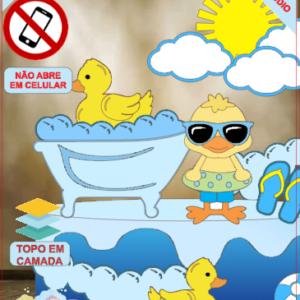 ARQUIVO de Corte Topo de Bolo A hora do Banho Pato Tardezinha - 08