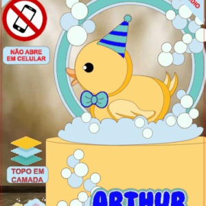 ARQUIVO de Corte Topo de Bolo A hora do Banho do Patinho - 17