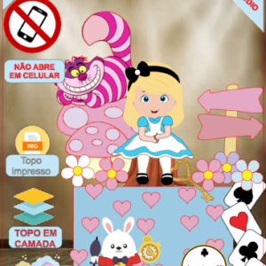 ARQUIVO de Corte Topo de Bolo Alice no Pais das Maravilhas 07