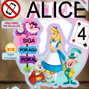 ARQUIVO de Corte Topo de Bolo Alice no Pais das Maravilhas - 09