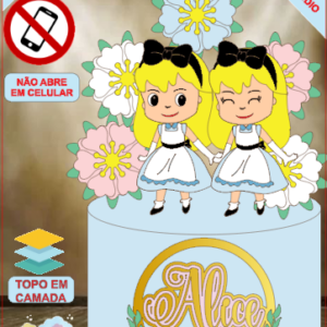ARQUIVO de Corte Topo de Bolo Alice no Pais das Maravilhas - 11