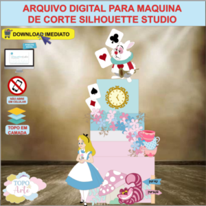 ARQUIVO de Corte Topo de Bolo Alice no Pais das Maravilhas - 19