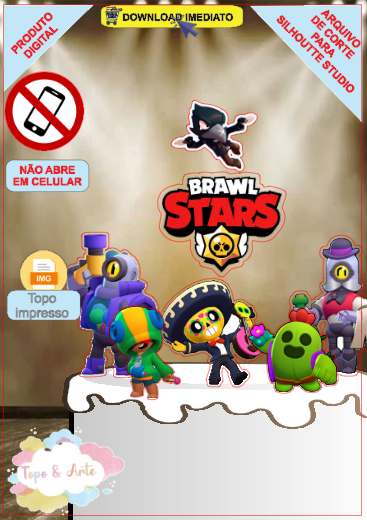 ARQUIVO de Corte Topo de Bolo Brawl Stars - 02