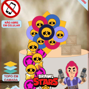 ARQUIVO de Corte Topo de Bolo Brawl Stars - 07