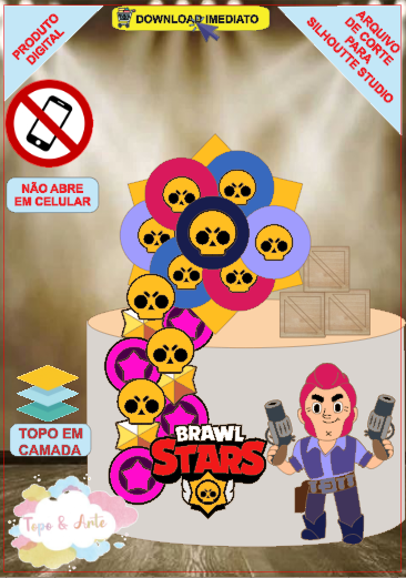 ARQUIVO de Corte Topo de Bolo Brawl Stars - 07