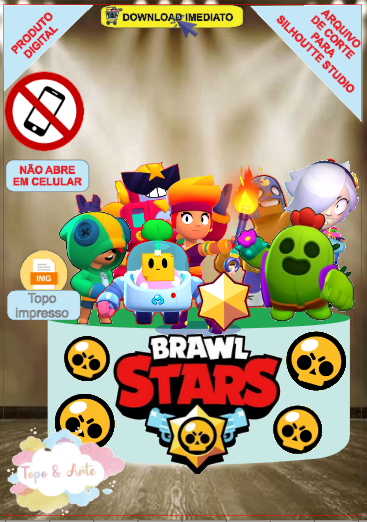 ARQUIVO de Corte Topo de Bolo Brawl Stars M* - 01