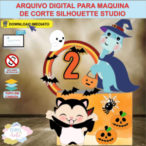 ARQUIVO de Corte Topo de Bolo Halloween Dinossauro - 35