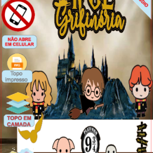ARQUIVO de Corte Topo de Bolo Harry Potter - 14