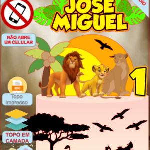 ARQUIVO de Corte Topo de Bolo Rei Leao Simba - 01