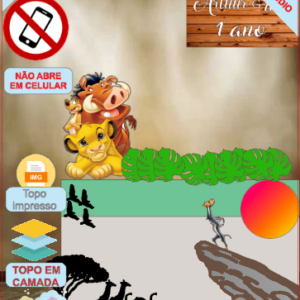ARQUIVO de Corte Topo de Bolo Simba Rei Leao - 03