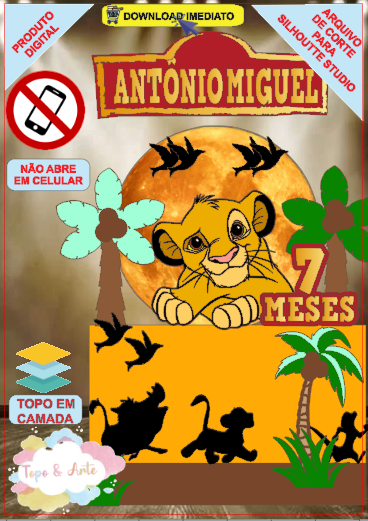 ARQUIVO de Corte Topo de Bolo Simba Rei Leao - 08