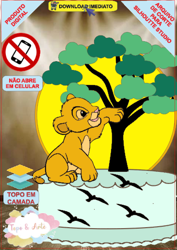 ARQUIVO de Corte Topo de Bolo Simba Rei Leao - 09