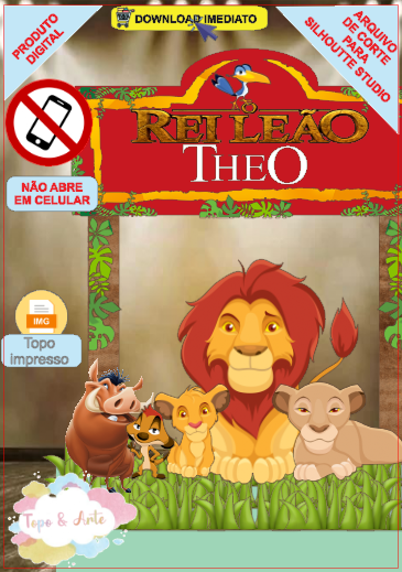 ARQUIVO de Corte Topo de Bolo Simba Rei Leao - 10