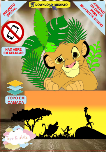 ARQUIVO de Corte Topo de Bolo Simba Rei Leao - 11