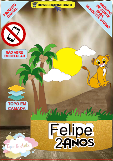 ARQUIVO de Corte Topo de Bolo Simba Rei Leao - 12