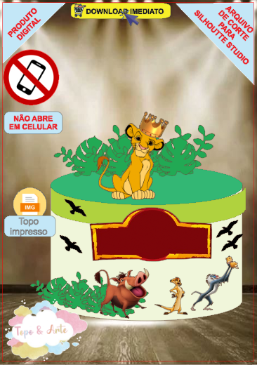 ARQUIVO de Corte Topo de Bolo Simba Rei Leao - 13