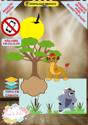 ARQUIVO de Corte Topo de Bolo Simba Rei Leao - 14