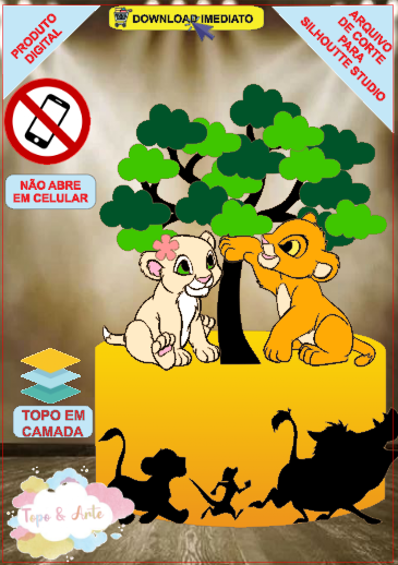 ARQUIVO de Corte Topo de Bolo Simba Rei Leao - 15