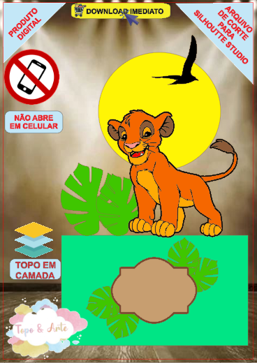 ARQUIVO de Corte Topo de Bolo Simba Rei Leao - 18
