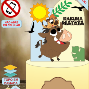 ARQUIVO de Corte Topo de Bolo Simba Rei Leao Timão e Bumba- 07