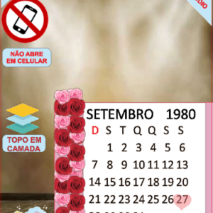 ARQUIVO de Corte Topo de Bolo Calendario, Ano, Mes, Dia, Comemoração com Flor Digital - 01