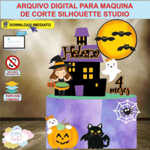 ARQUIVO de Corte Topo de Bolo Halloween Dia das Bruxas - 45