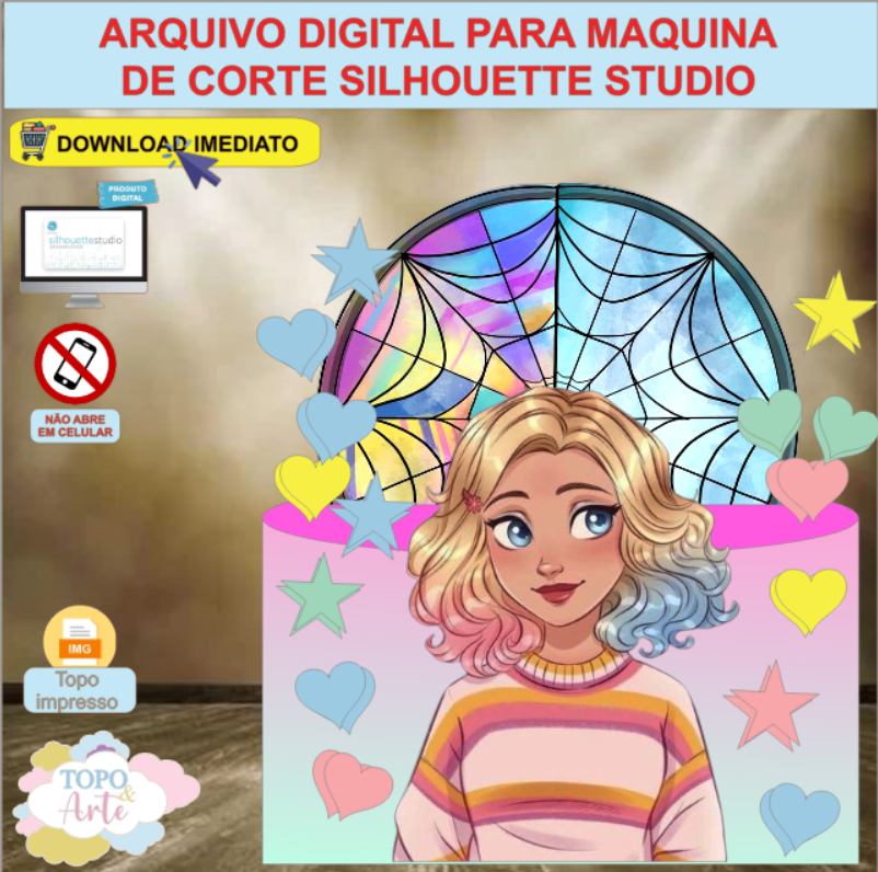 ARQUIVO de Corte Topo de Bolo Wandinha Addams - 21