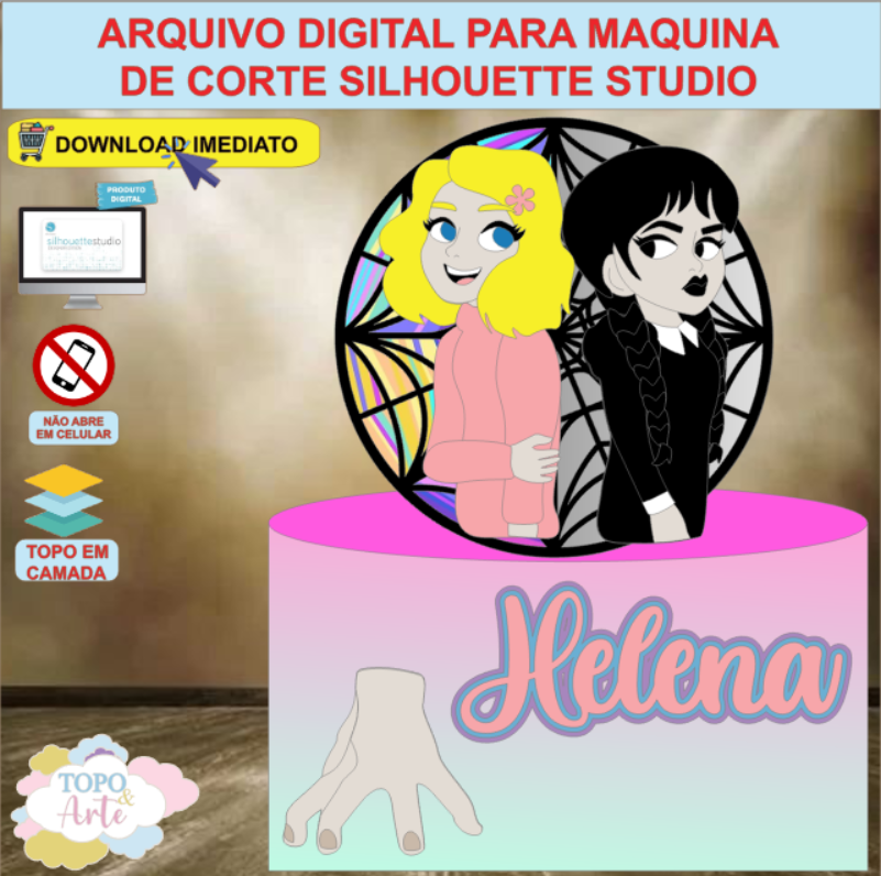 ARQUIVO de Corte Topo de Bolo Wandinha Addams - 22