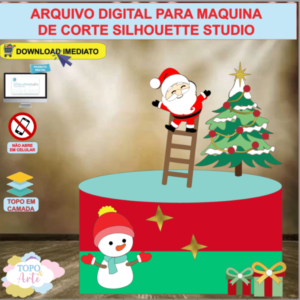 ARQUIVO de Corte Topo de Bolo Papai Noel de Natal - 119