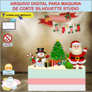 ARQUIVO de Corte Topo de Bolo Papai Noel de Natal - 121