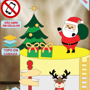 ARQUIVO de Corte Topo de Bolo Papai Noel de Natal - 113