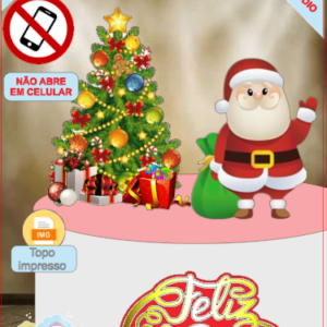 ARQUIVO de Corte Topo de Bolo Papai Noel de Natal - 122