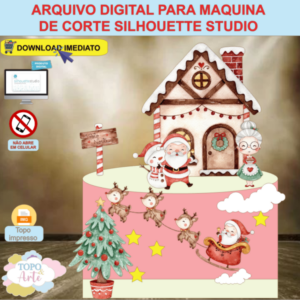 ARQUIVO de Corte Topo de Bolo Papai Noel de Natal 124