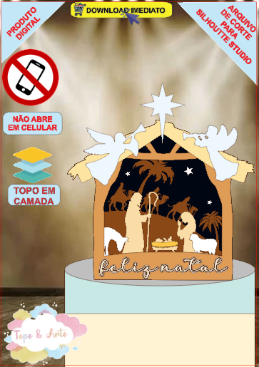 ARQUIVO de Corte Topo de Bolo Presepio Camada de Natal - 126