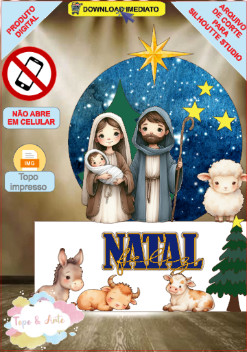 ARQUIVO de Corte Topo de Bolo Presepio de Natal - 125