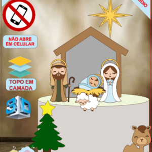 ARQUIVO de Corte Topo de Bolo Presépio de Natal Abrigo 3D - 116
