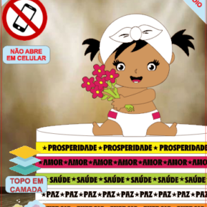 ARQUIVO de Corte Topo de Bolo  Menina Fita Senhor do Bonfim Baianinha de Carnaval Frevo Folia - 43