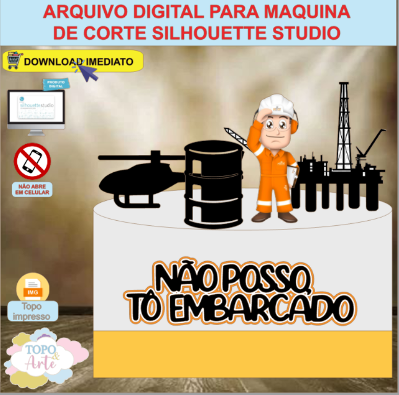 ARQUIVO de Corte Topo de Bolo Profissao Peao Offshore - 01