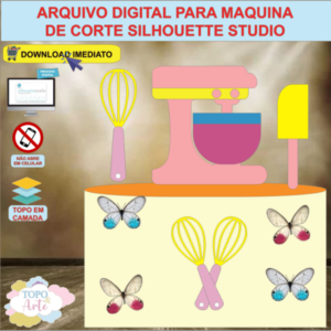 ARQUIVO de Corte Topo de Bolo Profissao Confeiteira - 05