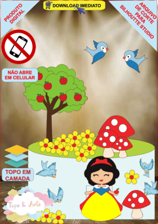 ARQUIVO de Corte Topo de Bolo Branca de Neve - 25
