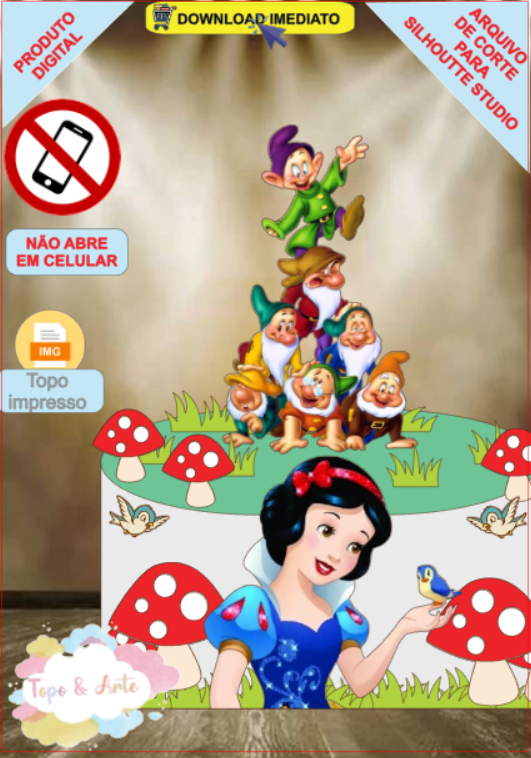ARQUIVO de Corte Topo de Bolo Branca de Neve - 26