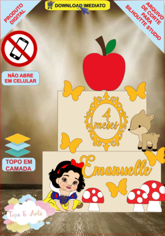 ARQUIVO de Corte Topo de Bolo Branca de Neve - 28