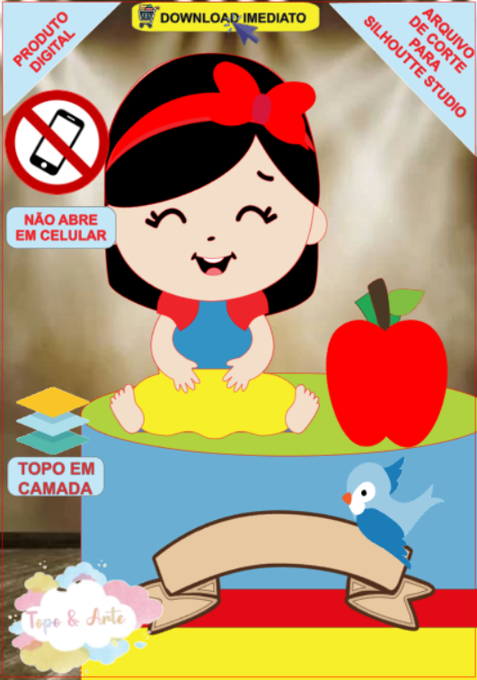 ARQUIVO de Corte Topo de Bolo Branca de Neve - 29