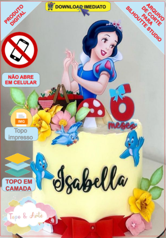 ARQUIVO de Corte Topo de Bolo Branca de Neve - 30