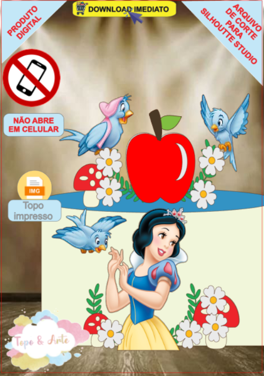 ARQUIVO de Corte Topo de Bolo Branca de Neve - 31
