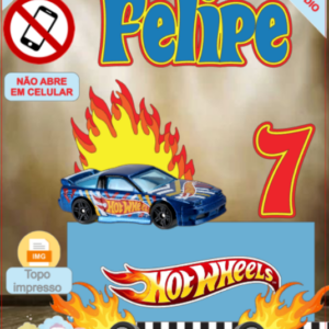 ARQUIVO de Corte Topo de Bolo  Hot Wheels - 03