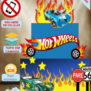 ARQUIVO de Corte Topo de Bolo  Hot Wheels - 04